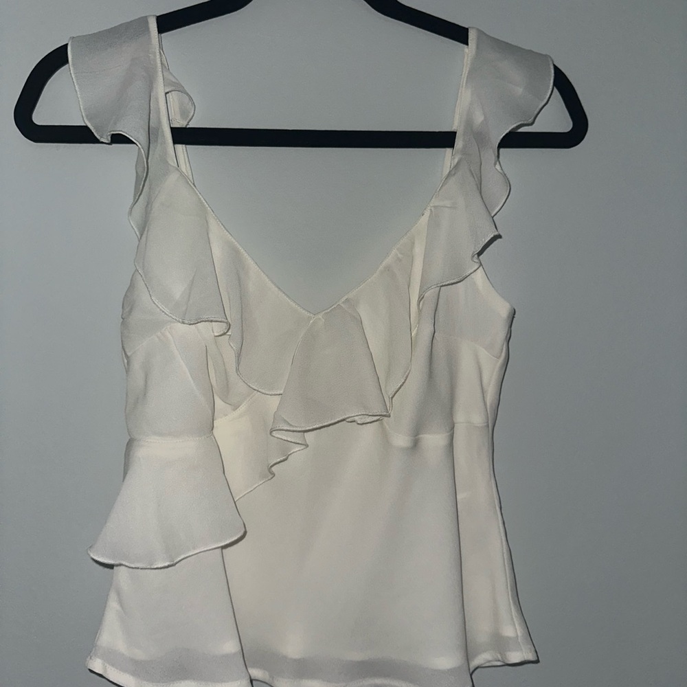 Abercrombie & Fitch Cream Ruffled Cami